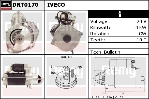 DELCO REMY Starter DRT0340